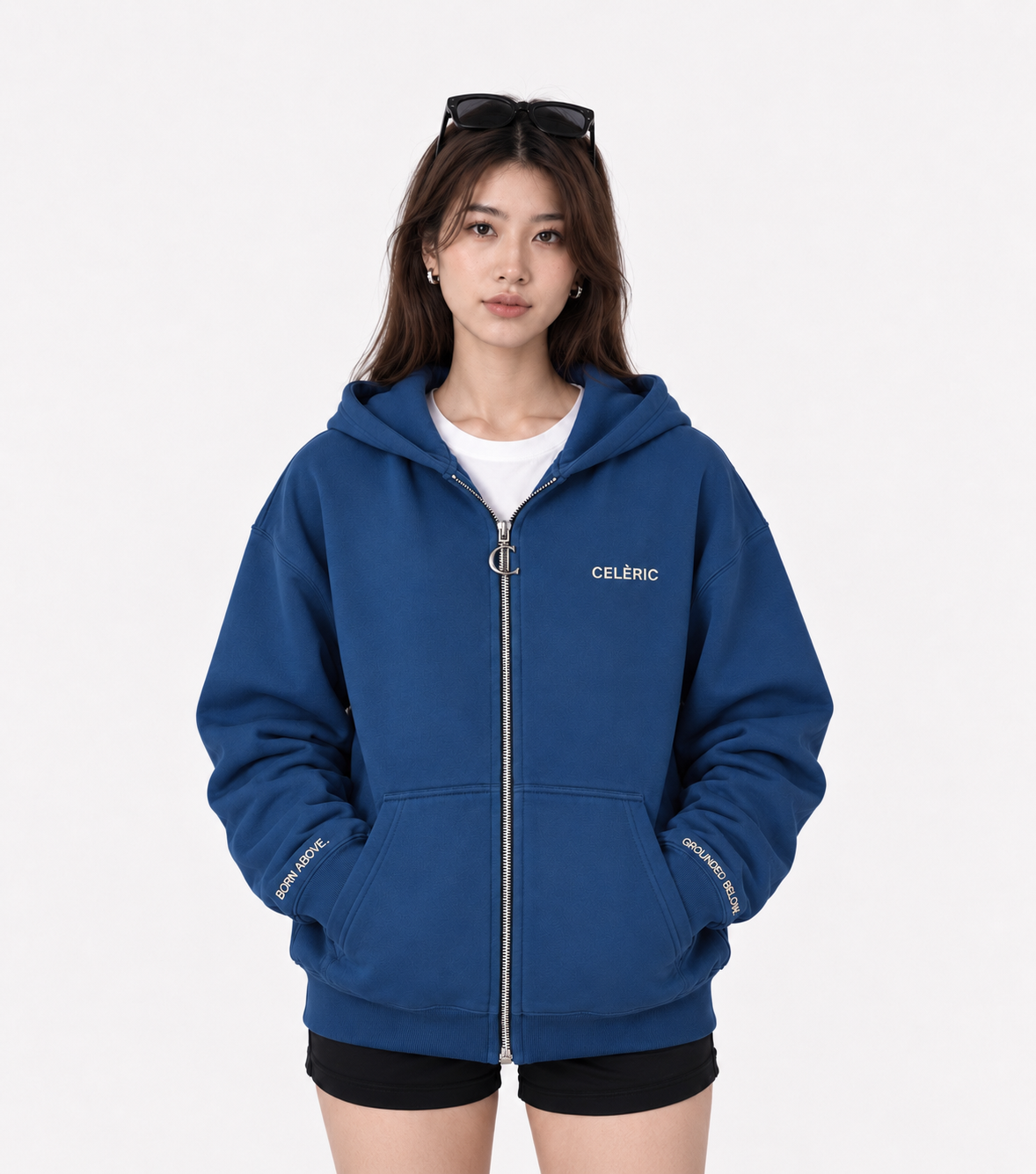 Over-sized Comfy Zip Hoodie NAVY